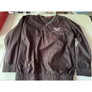 Corvette Black Pullover Style Windbreaker Mens M Vtg